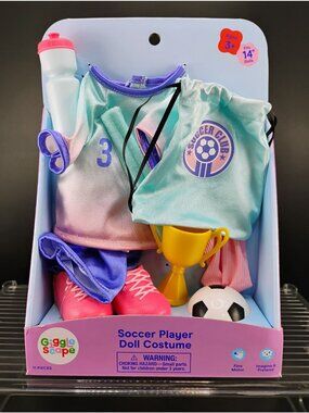 Soccer Player Doll Costume Fits 14-Inch Dolls Ages 3+